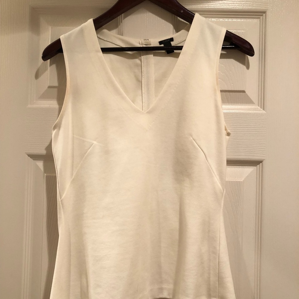 J Crew Off white v neck top